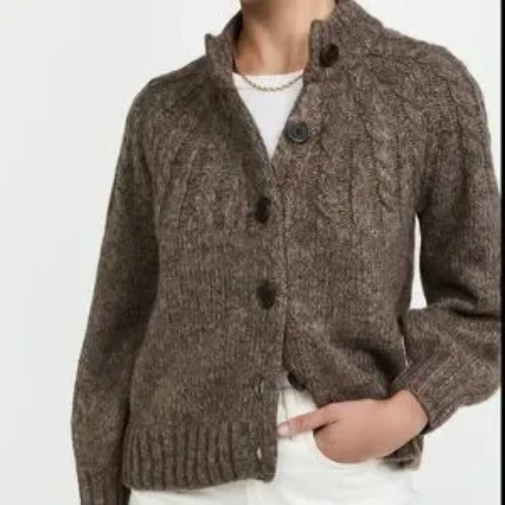 Madewell Harwood Cableknit Mockneck Sweater size S